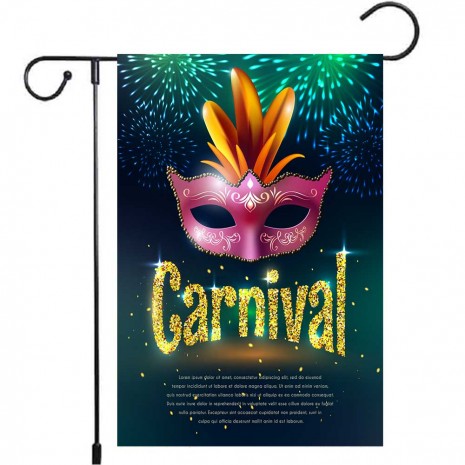 Carnivals Fireworks Mardi Gras Garden Flag Yard Decoration