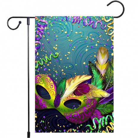 Mask Mardi Gras Garden Flag Yard Decoration