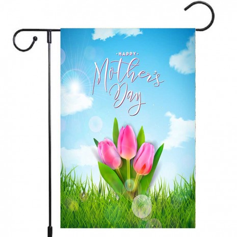 Pink Tulip Mother's Day Yard Decoration Sky Garden Flag