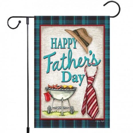 Tie Hat Yard Decoration Happy Father's Day Garden Flag