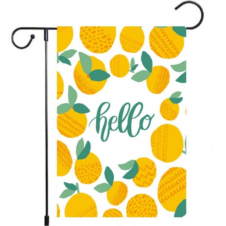 Orange Hello Yard Decoration Fruit Garden Flag