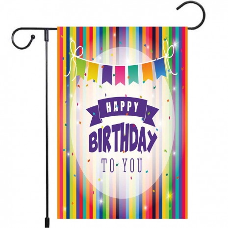 Happy Birthday Flag Garden Celebration Yard Decoration