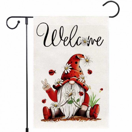 Welcome Yard Decorative Elf Spring Garden Flag