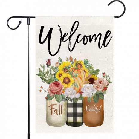 Welcome Yard Decorative Spring Fall Garden Flag