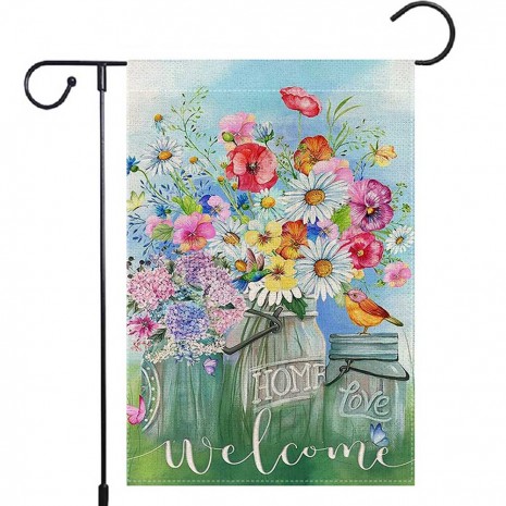 Home Flowers Yard Decorative Welcome Spring Garden Flag