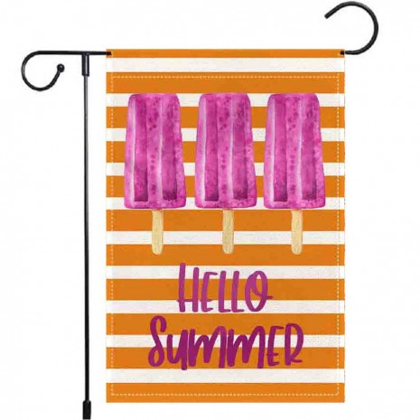 Ice Cream Yard Decorative Hello Summer Garden Flag