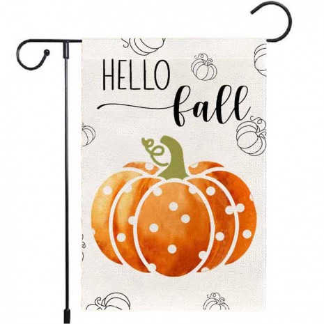 Pumpkin Yard Decorative Hello Fall Garden Flag