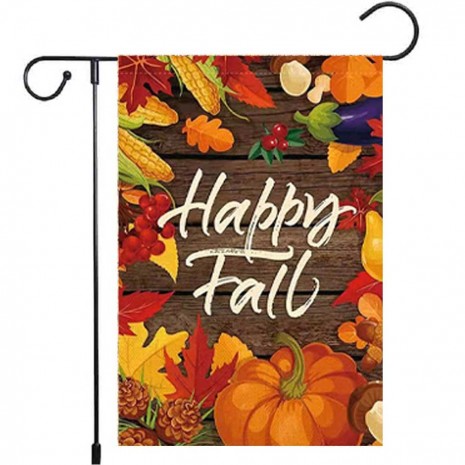 Corn Pumpkin Yard Decorative Happy Fall Garden Flag