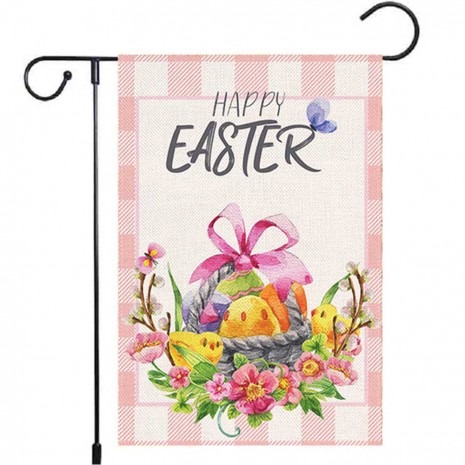 Flower Egg Yard Decorative Happy Easter Garden Flag