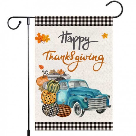 Pumpkin Happy Thanksgiving Day Yard Decoration Garden Flag