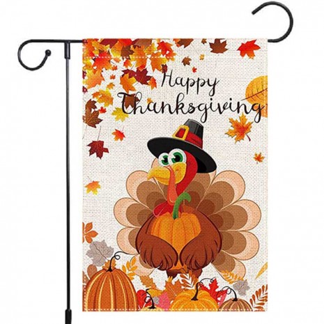 Turkey Happy Thanksgiving Day Yard Decoration Garden Flag