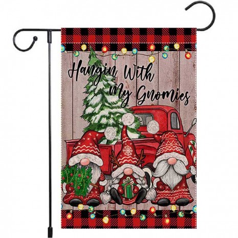 Hangin With My Dwarf Yard Decorative Christmas Garden Flag