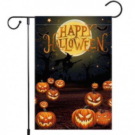 Pumpkin Lamp Happy Halloween Garden Flag Yard Decorative Flag