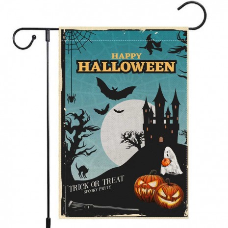 Happy Halloween Castle Bat Yard Decorative Garden Flag