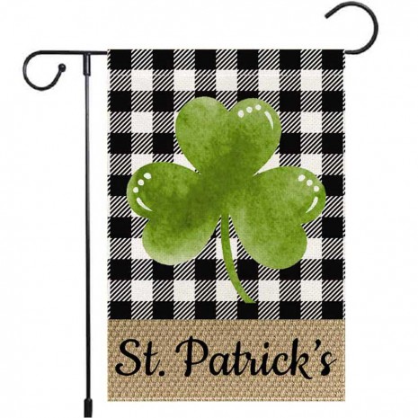 Yard Decoration Four Leaf Clover St. Patrick's Day Garden Flag