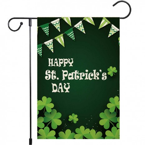 St. Patrick's Day Four Leaf Clover Garden Flag Yard Decoration