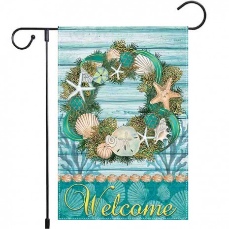 Shell Beach House Welcome Home Decorative Flag