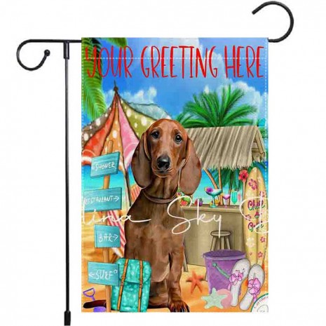 Dog Flag Garden Beach Your Greeting Here Yard Decoration