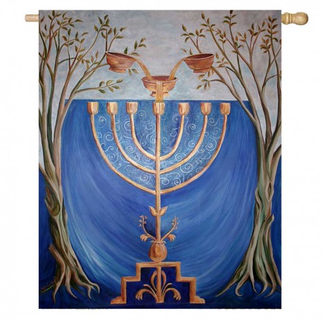 Art Home Decorative Happy Hanukkah House Flag