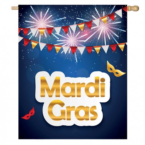 Fireworks Mardi Gras House Flag Home Decorative Flag