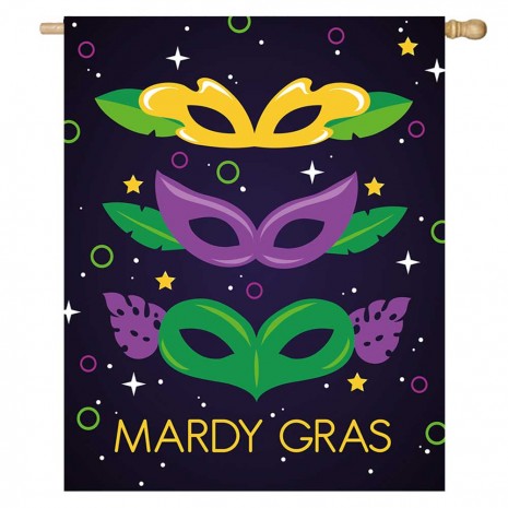 Mask Mardi Gras Night House Flag Home Decorative Flag