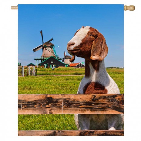 Windmill House Flag Grassland Farm Home Decorative Flag