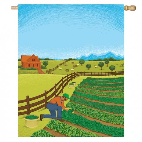 Farmers Plough House Flag Farm Home Decorative Flag