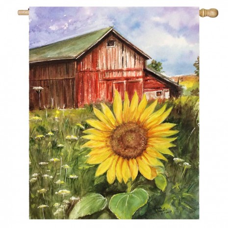 Sunflower Sky Farm House Flag Home Decorative Flag