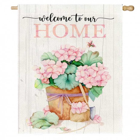 Welcome To Ous Yard Decorative Spring House Flag