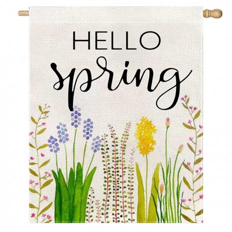 Spring Yard Decorative Welcome Flower House Flag