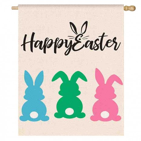 Bunny Home Decorative Happy Easter House Flag