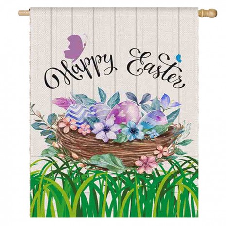 Egg Flower Happy Easter Home Decorative House Flag