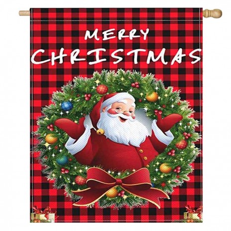 Santa Claus Home Decorative Merry Christmas House Flag