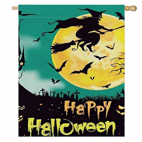 Bat Night Home Decorative Happy Halloween House Flag