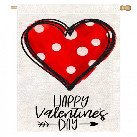 Home Decorative Happy Valentine's Day House Flag