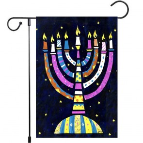 Night Hanukkah Color Candle Garden Flag Yard Decoration