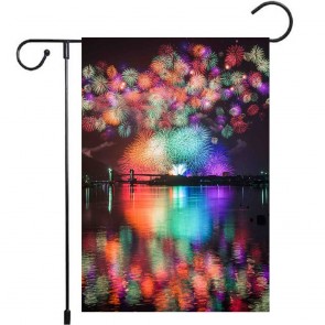 New Year Night Yard Decoration Fireworks Garden Flag