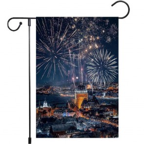 City New Year Fireworks Yard Decoration Garden Flag