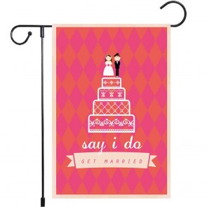 Get Married Flag Garden Celebration Yard Decoration