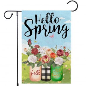 Yard Decorative Hello Spring Garden Flag