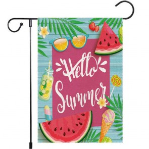 Holidays Yard Decorative Hello Ice Cream Watermelon Summer Garden Flag
