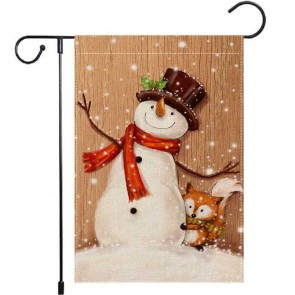 Squirrel Snowmen Yard Decorative Winter Garden Flag