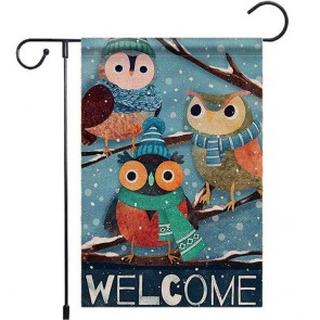 Yard Decorative Welcome Winter Birds Garden Flag