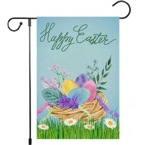 Yard Decorative Flower Egg Happy Easter Garden Flag