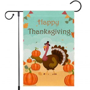 Happy Thanksgiving Day Garden Flag Pumpkin Turkey Yard Decoration