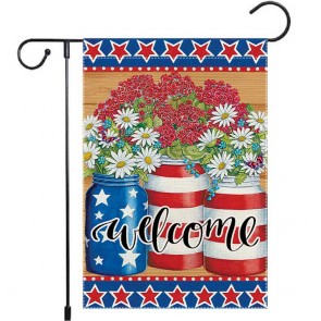 Flower Yard Decorative 4th of July Patriotic Garden Flag