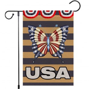 Butterfly Yard Decorative USA 4th of July Patriotic Garden Flag
