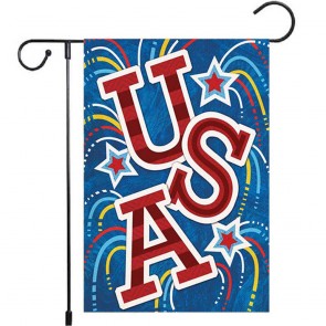 USA Fireworks Yard Decorative 4th of July Patriotic Garden Flag