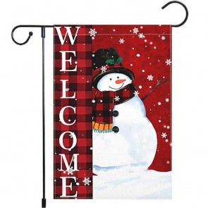 Welcome Snowmen Yard Decorative Christmas Garden Flag