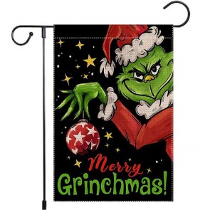Merry Christmas Grinch Yard Decorative Garden Flag